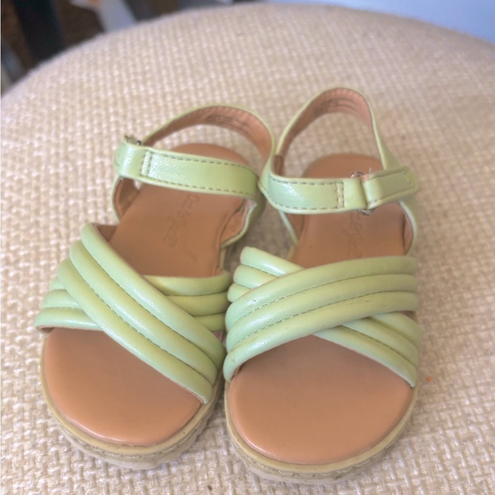 Sage Green Open-Toe Sandals with Crisscross Straps